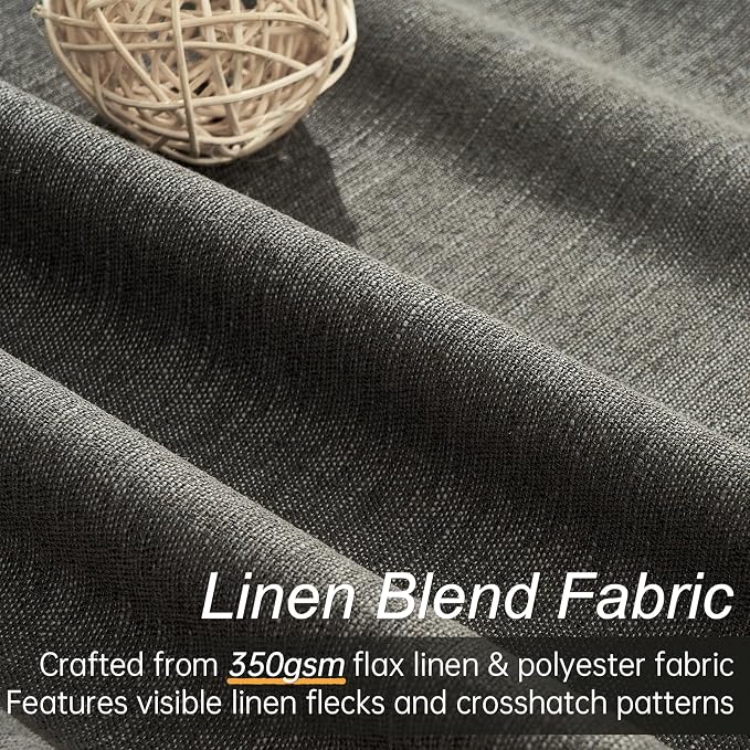 Topfinel Linen Blackout Curtain 90 Inches Long - Image 3