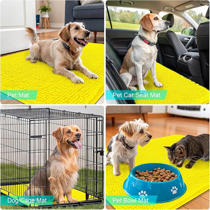 OLANLY Dog Door Mat for Muddy Paws 36x24, Super Absorbent Chenille Mud Mat | - Image 7