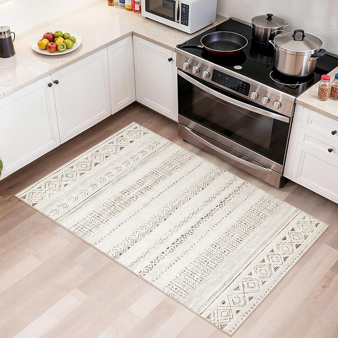 cotiled Washable 3x5 Entryway Rugs: Boho Moroccan Soft Small Rug | Solve Modern - Image 3