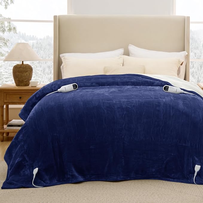 Bedsure Heated Blanket King Size, Dual Control Electric Blanket, 6 Heat/6 Timer - Image 9