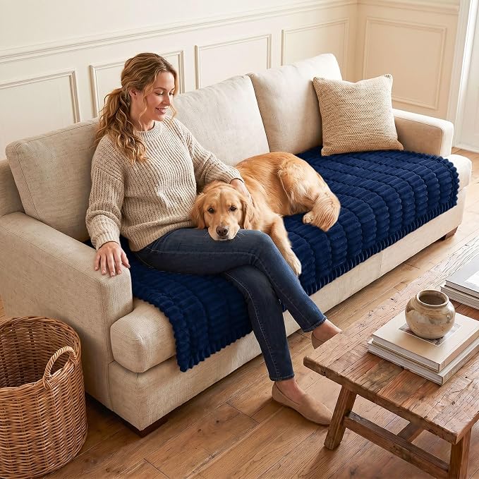 Couch Cover for Dogs, Washable Non Slip Plush Flannel Sofa Protector | Thick - Image 2