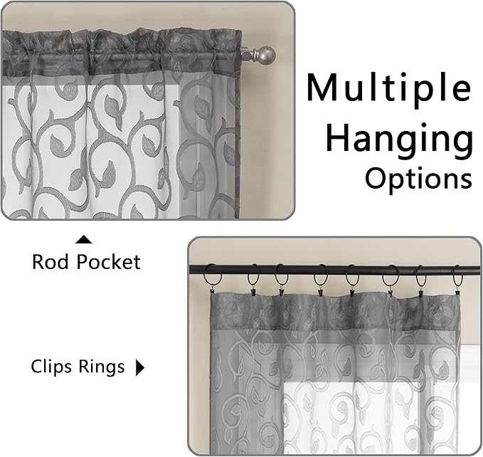 Furman Sheer Charcoal Gray Curtains 84 inches Long - Image 3