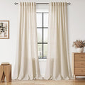 Linen Curtains for Living Room 120 Inches Long Modern Farmhouse Decor Light by Nanspring