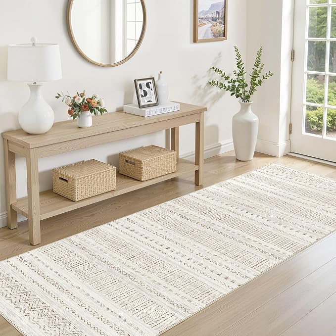 cotiled Hallway 2.6x8 Runner Rugs Washable Boho Moroccan Soft Rug | Solve - Image 3