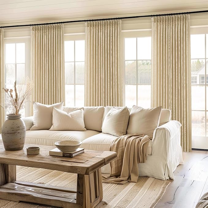 95 Inches Long Pinch Pleated Semi Sheer Curtains - Image 7