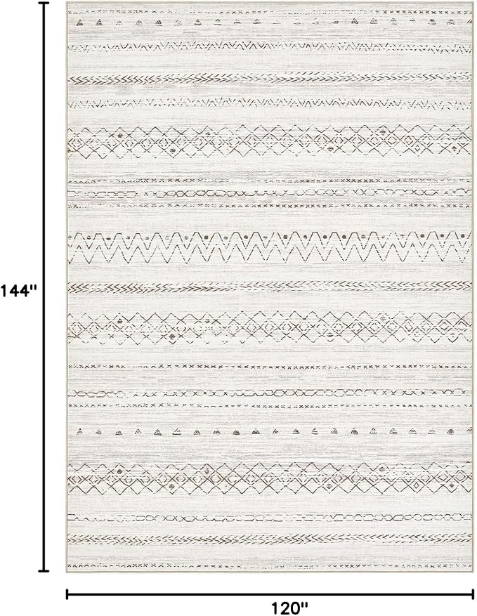 cotiled Boho 10x12 Area Rug for Living Room: Large Moroccan Washable Rug | - Image 2