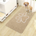 OLANLY Dog Door Mat for Muddy Paws 40x24, Paw Print Design Chenille Mud Mat | by OLANLY