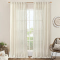 Natural Linen Blended Curtains for Living Room 120 Inch Semi Sheer | Light by LAMIT