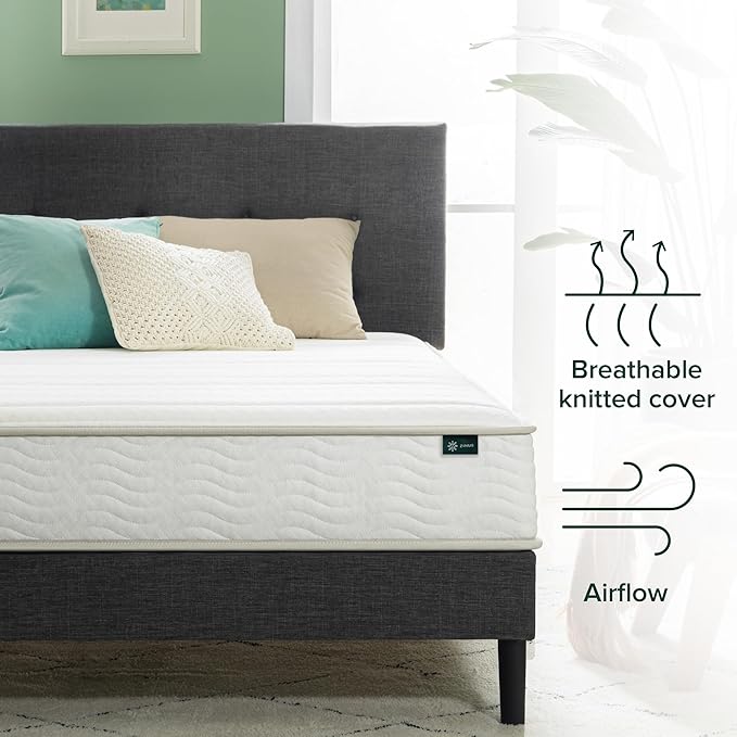 ZINUS 8 Inch Foam and Spring RV Mattress, [New Version], Short Queen for RVs, Campers & Trailers, Smaller, More Convenient WonderBox Packaging, Mattress-in-a-Box