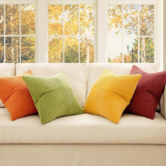 MIULEE Fall Burnt Orange Decorative Throw Pillow Covers 18x18 Inch Set of 4 - Image 2