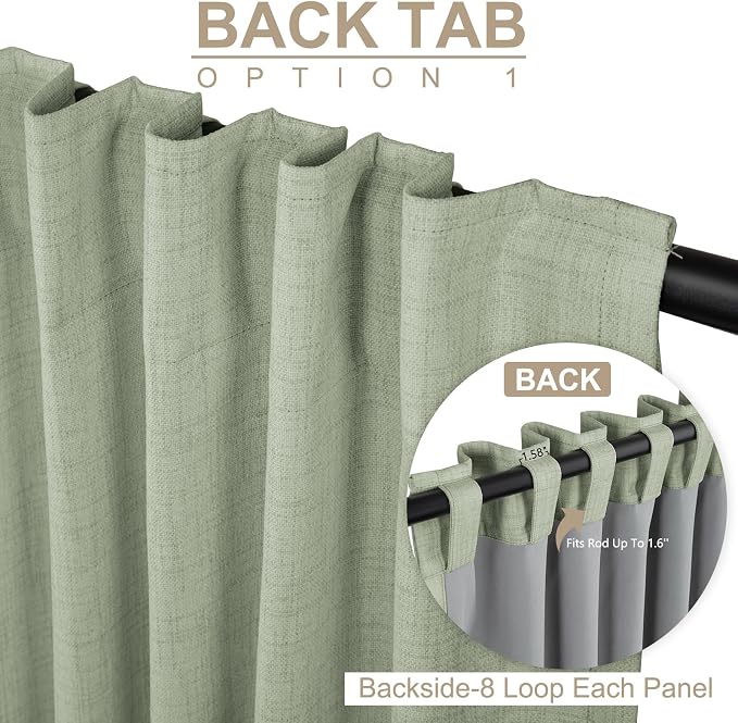 Faux Linen Total Blackout Curtains - Image 3