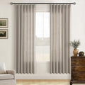 Burlywood Birch Pleated Linen Semi Sheer Curtains 78 Inches Long 2 Panels | by Twodrapes