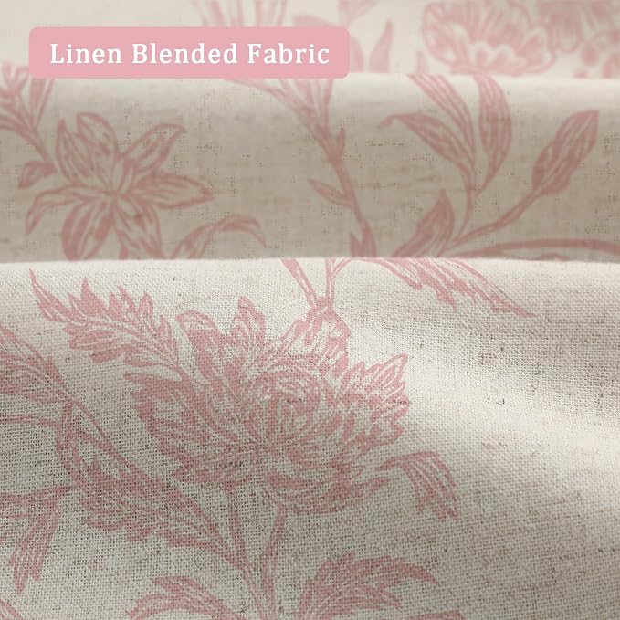 Pink Boho Floral 100% Blackout Curtains 84 Inch 2 Panels | Farmhouse Vintage - Image 5
