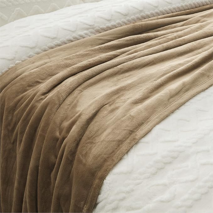 Bedsure GentleSoft Fleece Throw Blanket Camel - Image 8