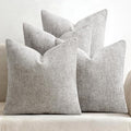 MIULEE Soft Decorative Chenille Pillow Covers Light Gray 20x20 Pack of 4 | by MIULEE