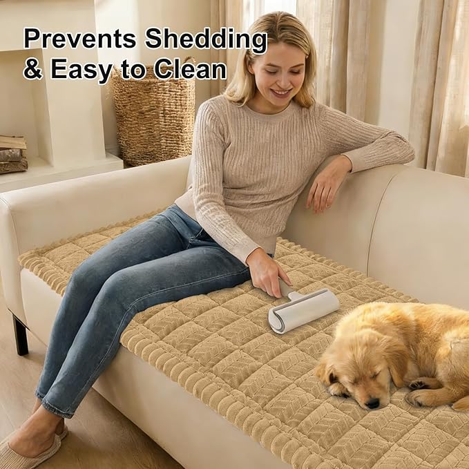 Smiry Couch Cover for Dogs, Non Slip Fuzzy Pet Sofa Covers Washable | Sofa - Image 3