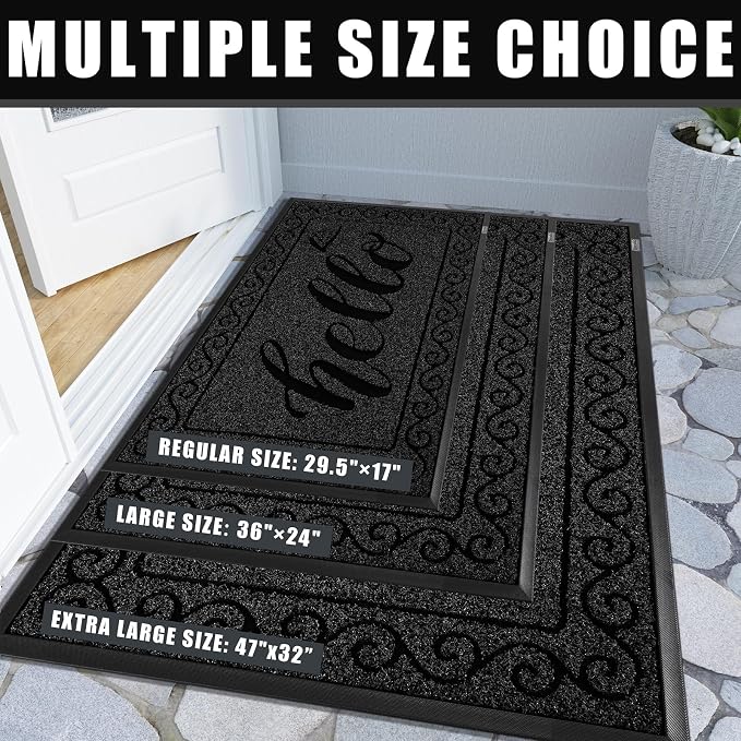 Yimobra Welcome Mats for Front Door 36x24, Heavy Duty Waterproof Outdoor Door - Image 5