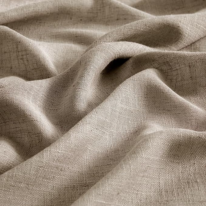 MIULEE Taupe Grey Linen Curtains 52x96 Inches Long 2 Panels - Image 4