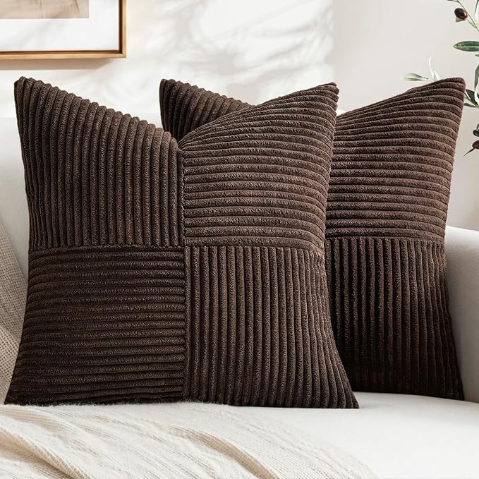 MIULEE Dark Brown Decorative Throw Pillow Covers by MIULEE