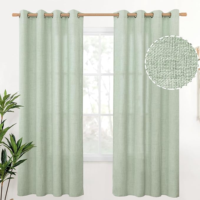 YoungsTex Sage Green Linen Curtains by YoungsTex