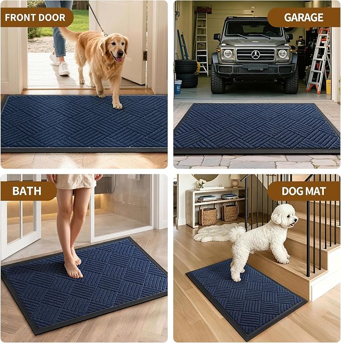 Front Door Mat, Heavy Duty Waterproof Doormat 29.5"x17", Stain Fade Resistant - Image 9