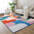 Living Room Rug 6x9 Candy Area Rug Machine Washable Carpet Non Slip Indoor by OmpaaHomeDecor