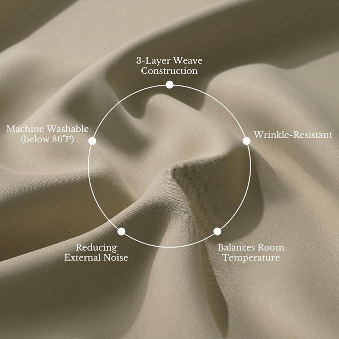 NICETOWN 100% Blackout Curtain Panels 84 inch Long - Image 6