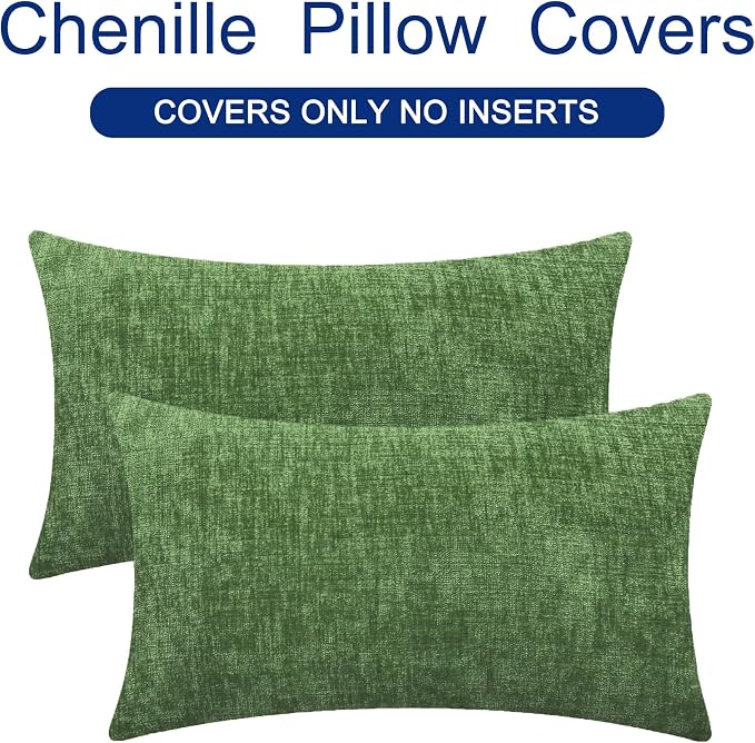 CaliTime Decorative Couch Throw Pillow Covers 26 X 16 Inches Forest Green | - Image 6