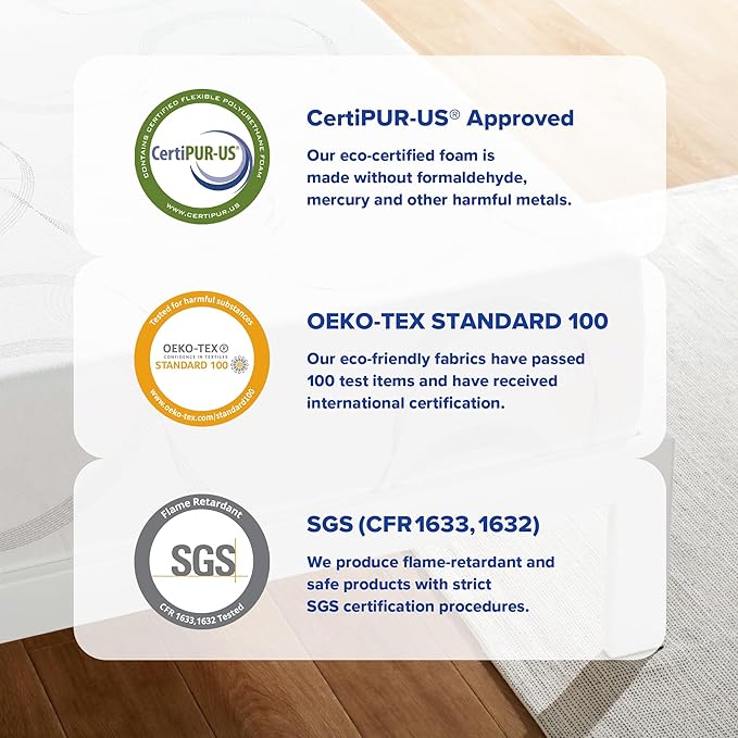 Olee Sleep Twin Mattress, 7 Inch Flex Gel Memory Foam Mattress, Gel Infused for Comfort and Pressure Relief, CertiPUR-US Certified, Bed-in-a-Box, Medium Firm, Twin Size