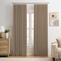 Cappuccino Pinch Pleated 72 Inch Wide Curtains 72 x 84, Thermal Insulated Noise by KEQIAOSUOCAI