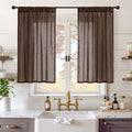 BGment Brown Linen Curtains 40 Inch Length, Short Drapes by BGment