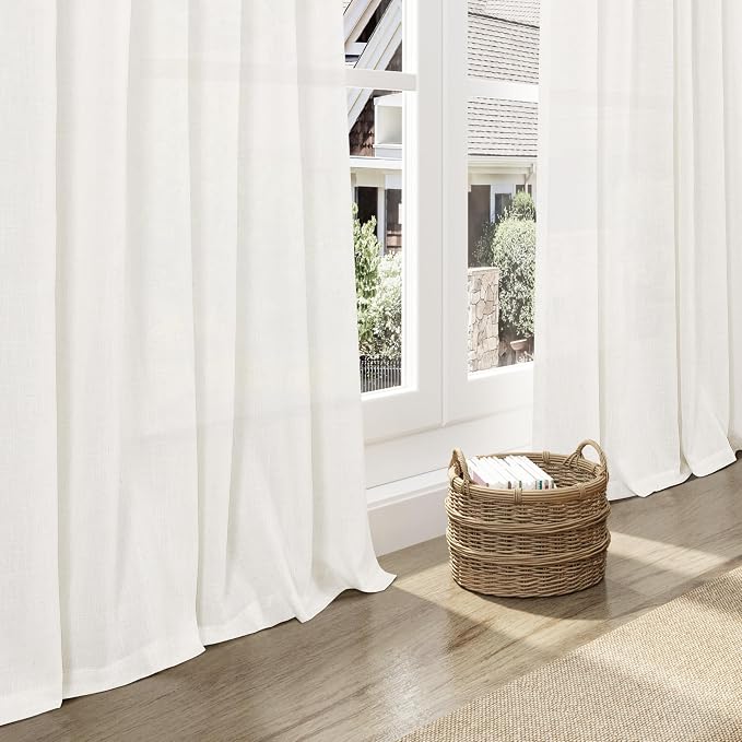 Neutral Linen Curtains 63 Inch Length - Image 5