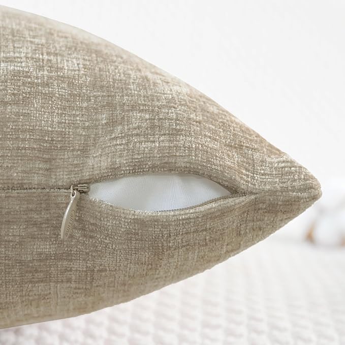 CaliTime Decorative Couch Throw Pillow Covers 22 X 22 Inches Light Taupe | Pack - Image 3