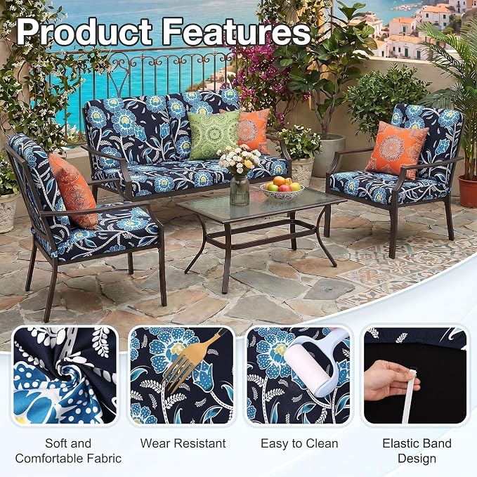 Waterproof Outdoor Cushion Covers, Stretch Patio Slipcovers | UV Resistant - Image 7