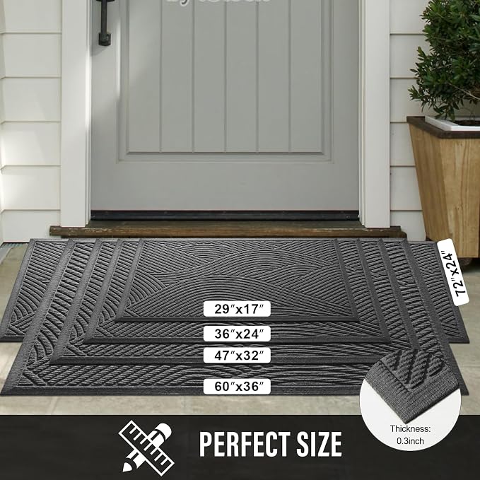 Sturdy Front Door Mat, Absorbent Muddy Dirt Resist Welcome Door Mats Outdoor - Image 2
