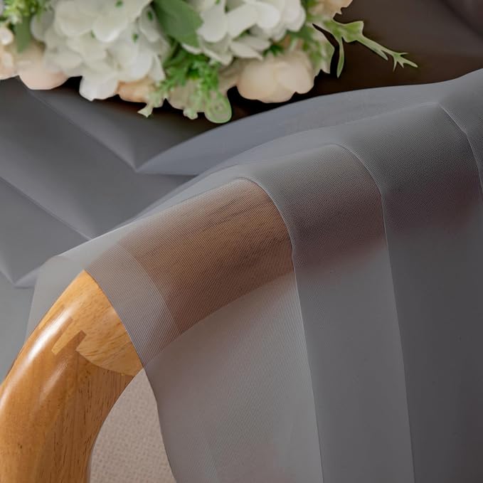Sheer Curtain Panels Set 96" Inches Long, Solid Voile Light Filtering Airy - Image 4