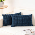 Aegero Pack of 2 Corduroy Decorative Throw Pillow Covers 12x24 Inch, Teal | by Unknown