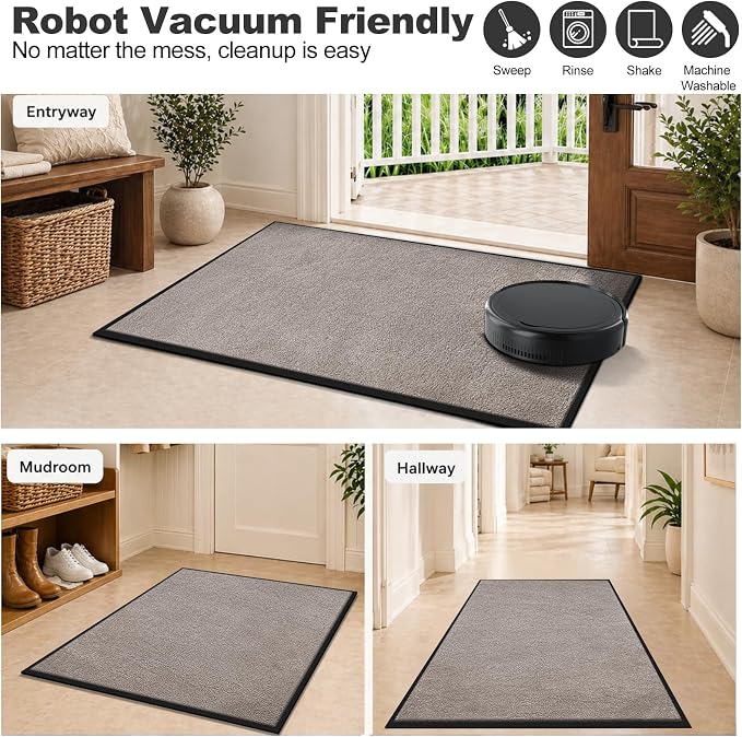 Super Absorbent Front Door Mat, Non-Slip Washable Indoor Doormats, Low Profile - Image 4