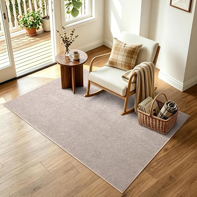 3x5 Oatmeal/White Area Rug Washable Non-Slip Soft Thin - Image 3