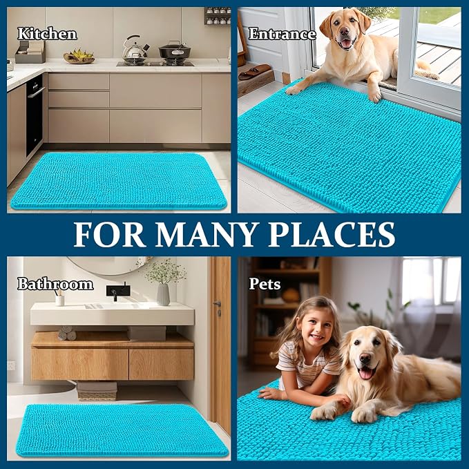 OLANLY Dog Door Mat for Muddy Paws 59x24, Super Absorbent Chenille Mud Mat | - Image 8