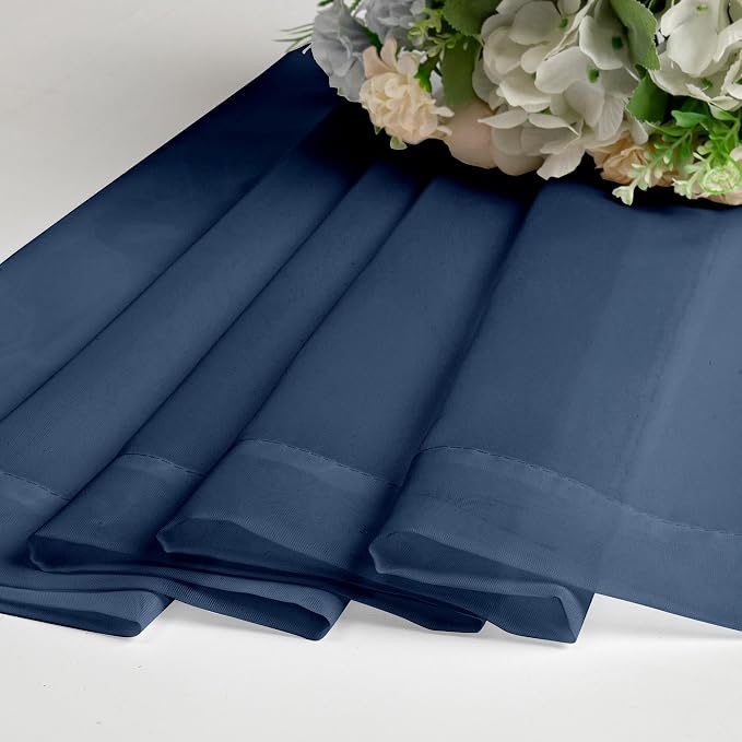 Chyhomenyc Navy Blue Sheer Curtains 30 inch Length 2 Panels, Light Filtering - Image 8