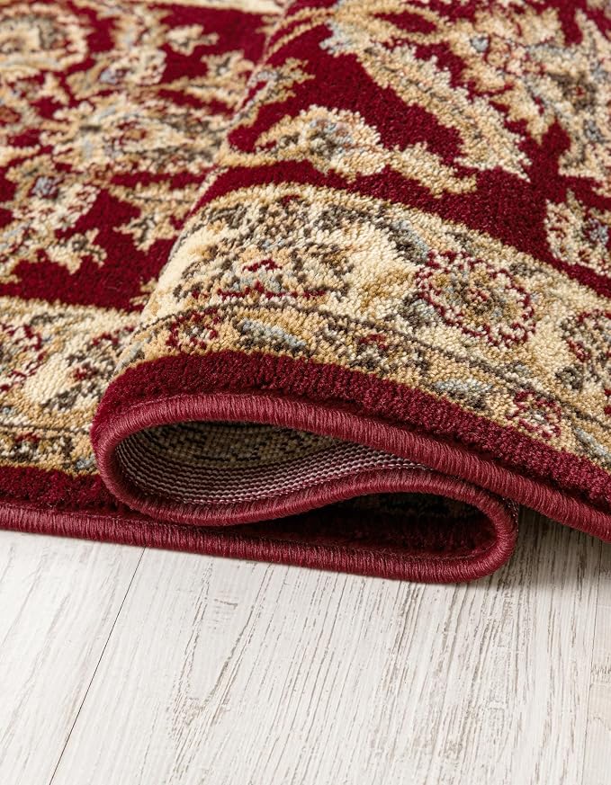 Rugs.com Aditi Collection Rug – 6 Ft Square Red Medium-Pile Rug Perfect - Image 5
