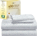California Design Den Floral Pattern King Size Sheets Set - Luxury 400 Thread Count Sateen, Natural 100% Cotton Sheets, Deep Pockets, Cooling and Durable Bedding Set - Blooming Meadows