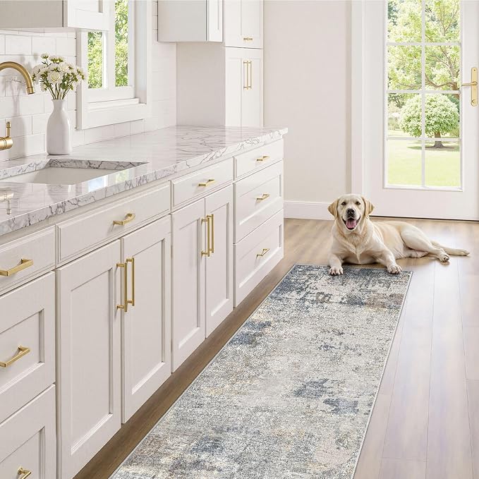 UERMEI 2x8 Washable Runner Rug for Hallway, Non Slip Low Pile Kitchen Carpet - Image 5