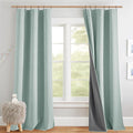 NICETOWN Seafoam Green 100% Blackout Back Tab Curtains 84" Long 2 Panels by NICETOWN