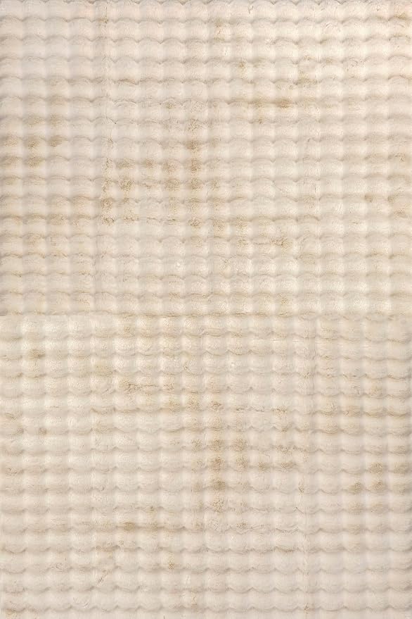 nuLOOM Jeni Beige Checkered Washable Area Rug - Image 2