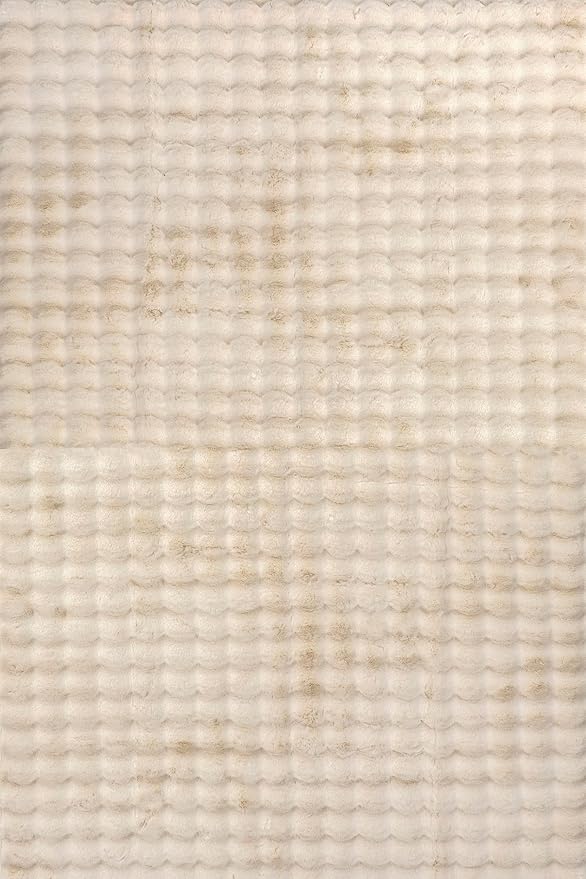 nuLOOM Jeni Beige Checkered Washable Area Rug - Image 3