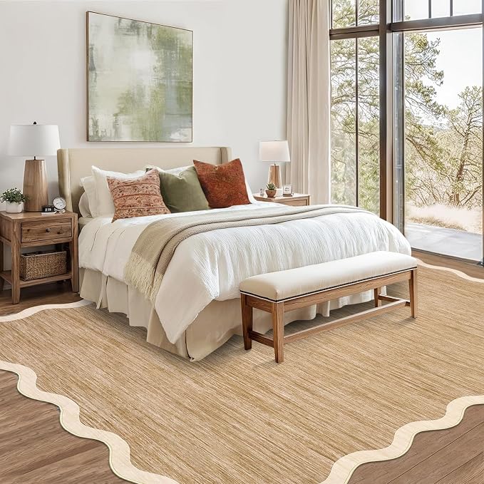 GarveeHome Scalloped Washable Rug 9x12 Area Rug - Image 3