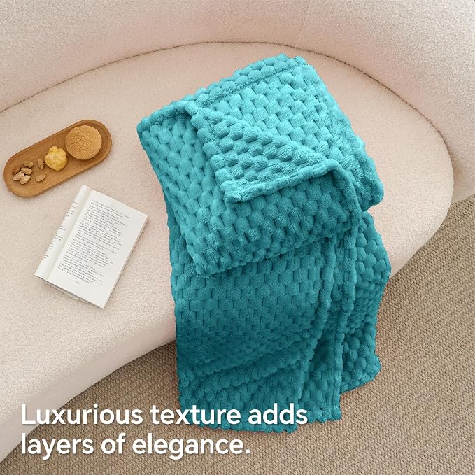 BEDELITE Teal Twin Blanket for Couch, Soft Cozy Gifts for Women, 60 * 80 | 3D - Image 7