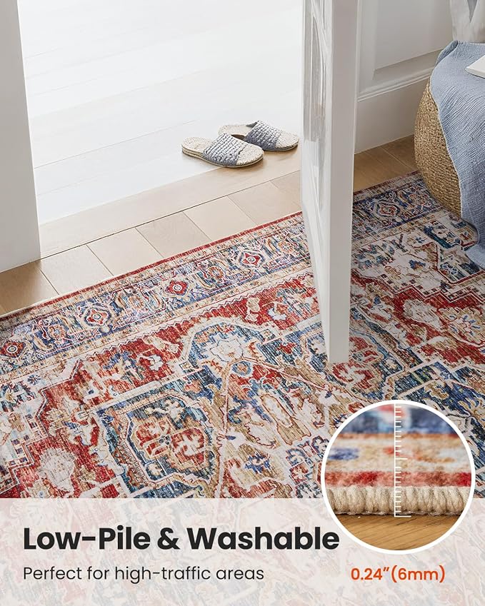AMADA HOMEFURNISHING 9x12 Washable Area Rug, Low-Profile Large Area Rug - Image 9